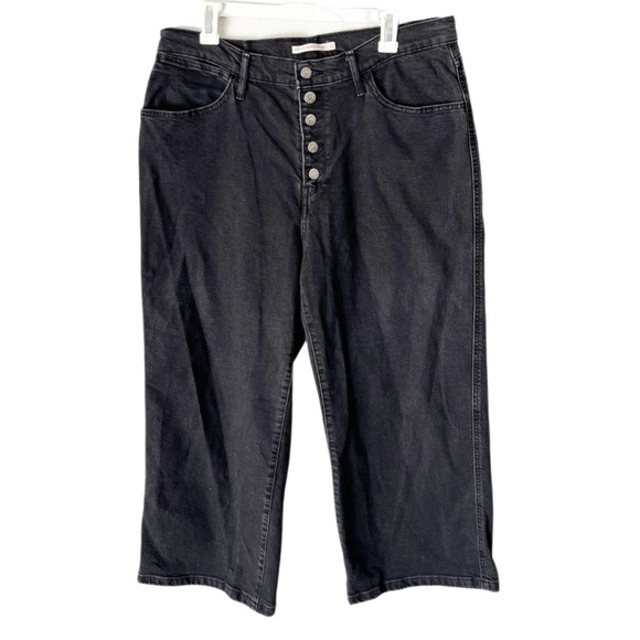 Levi's Jeans Women's 32 Black Mile High Wide Leg Button Fly 85322 - Picture 1 of 9
